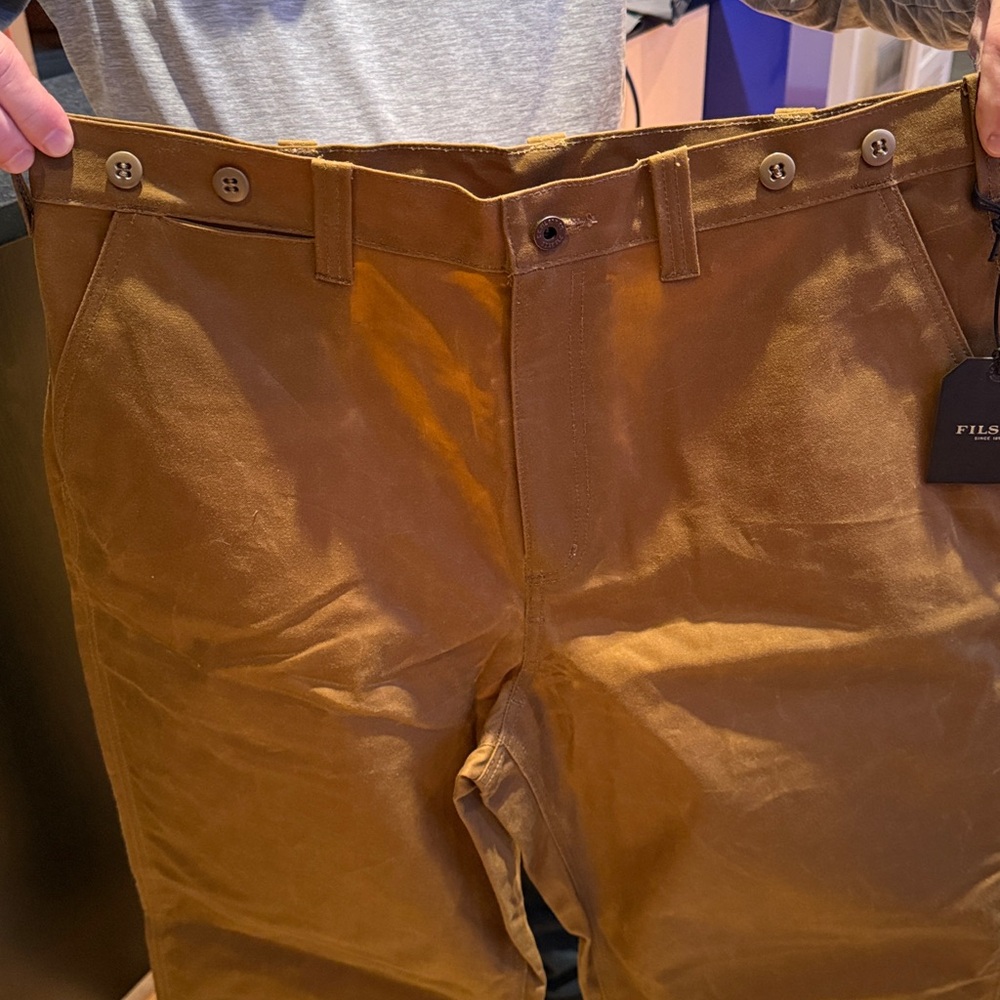 NWT Filson Men's Dark Tan Oil Finish Single Tin Pant Sz 36/32 - Picture 10 of 10